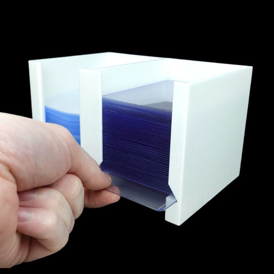 Heady Prints 3D printed transparent card care lite holder with blue trading cards