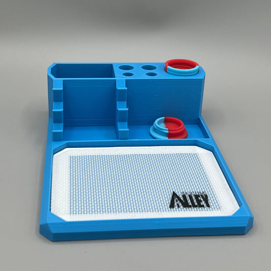 Heady Prints 3D printed blue chill zone station lite, front view