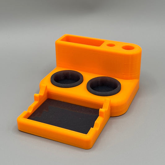 Heady Prints 3D printed orange chill zone station, open view