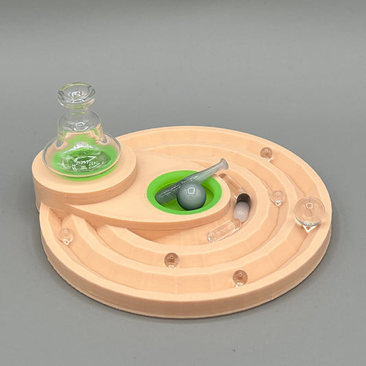 Heady Prints 3D printed tan dab pad, top view