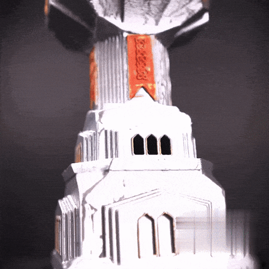 Heady Prints 3D printed multicolor dwarven dice tower, animated