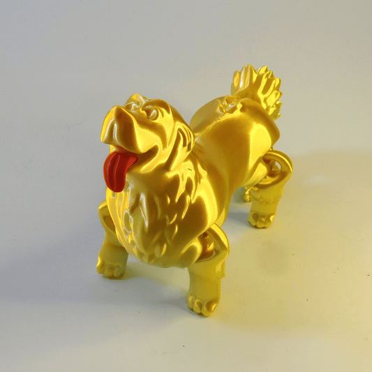 Heady Prints 3D printed golden retriever dog figurine, front view