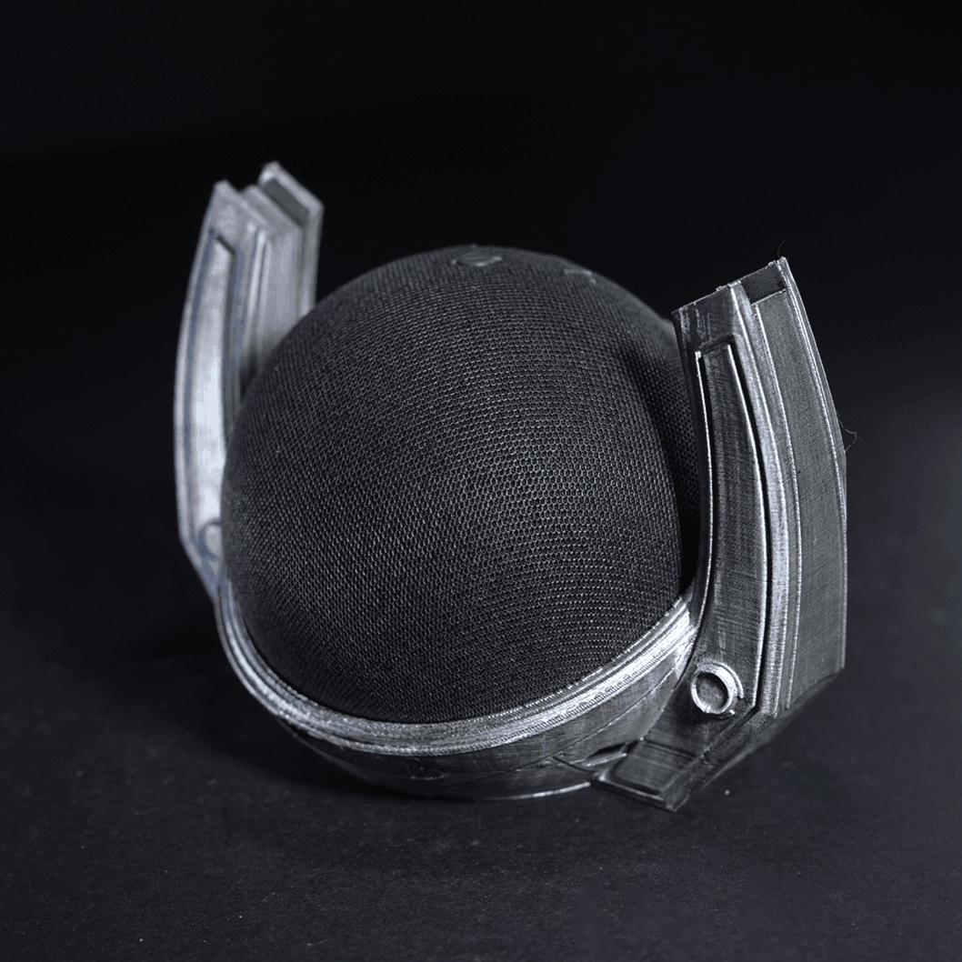 Heady Prints 3D printed Infinity Alexa Echo Dot holder, side view