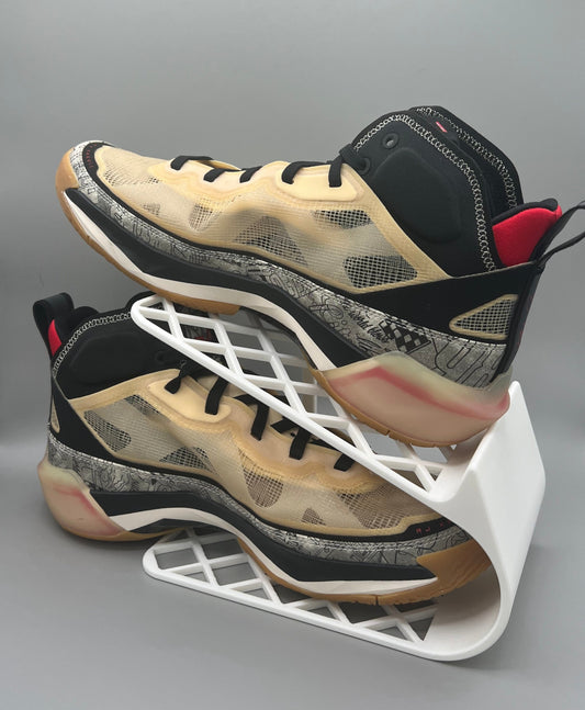 Heady Prints 3D printed tan shoe organizer, top view