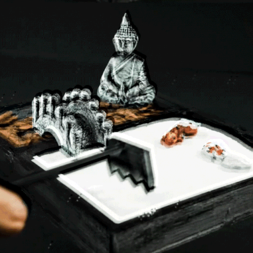 Heady Prints 3D printed white zen garden, animated