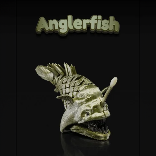 Heady Prints 3D printed gold anglerfish, promo