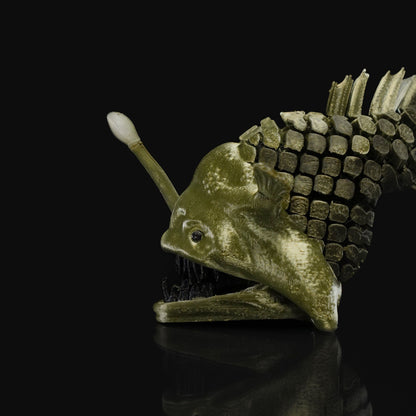 Heady Prints 3D printed gold anglerfish, three quarter view