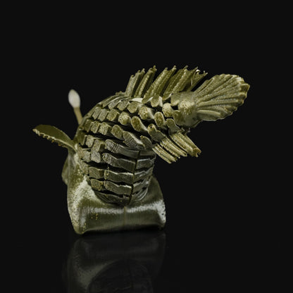 Heady Prints 3D printed gold anglerfish, top view