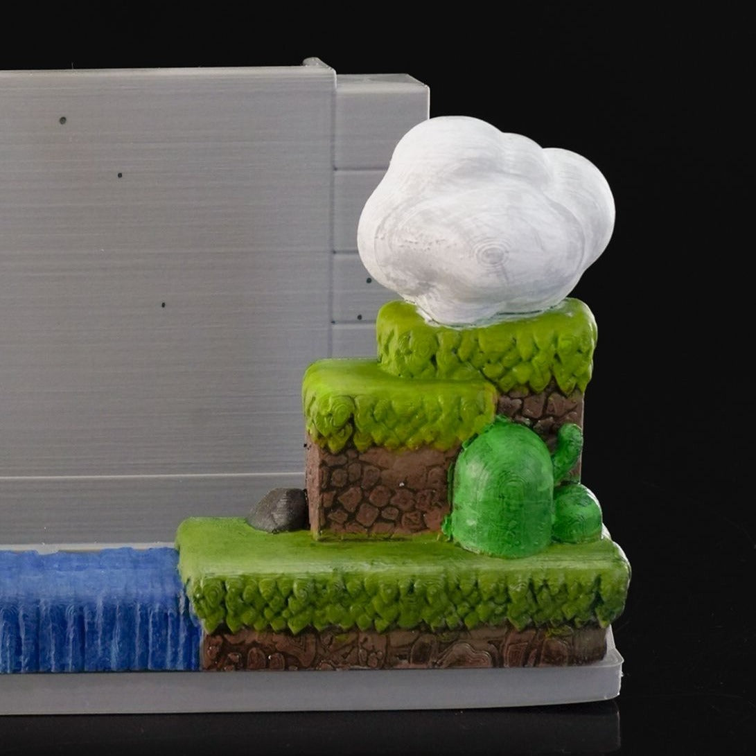 Heady Prints 3D printed Arcade console holder with cloud detail, desk accessory
