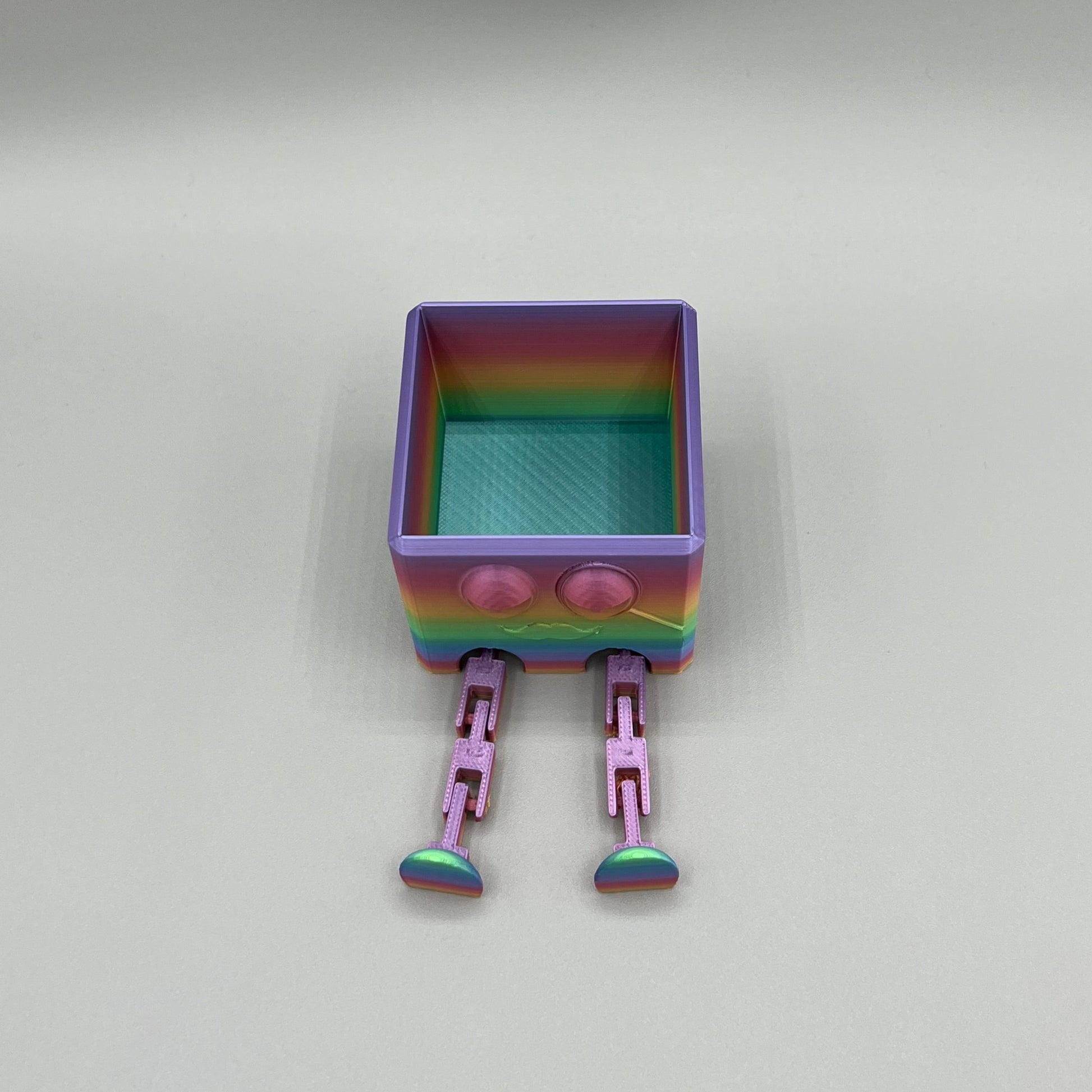 Heady Prints 3D printed multicolor articulated chill buddy, close up