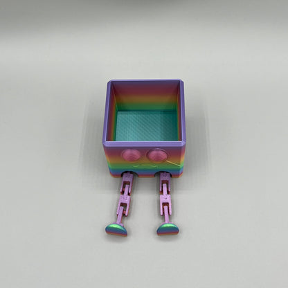 Heady Prints 3D printed multicolor articulated chill buddy, close up
