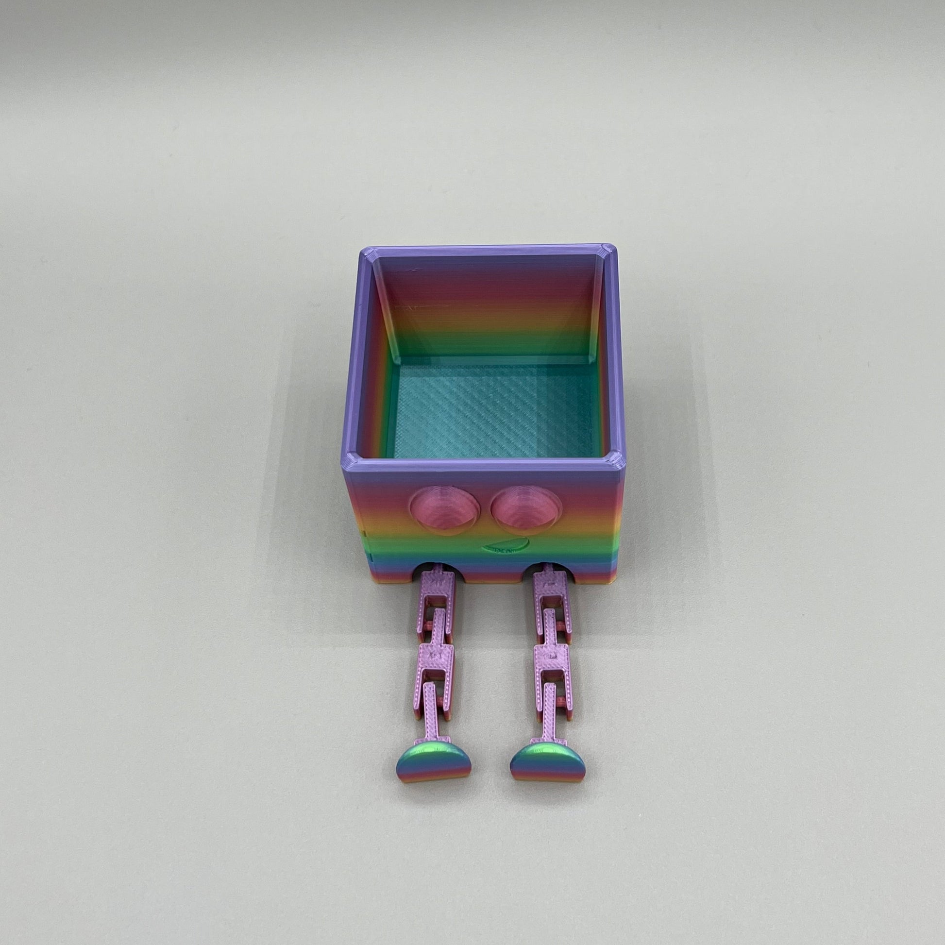 Heady Prints 3D printed multicolor articulated chill buddy, front view