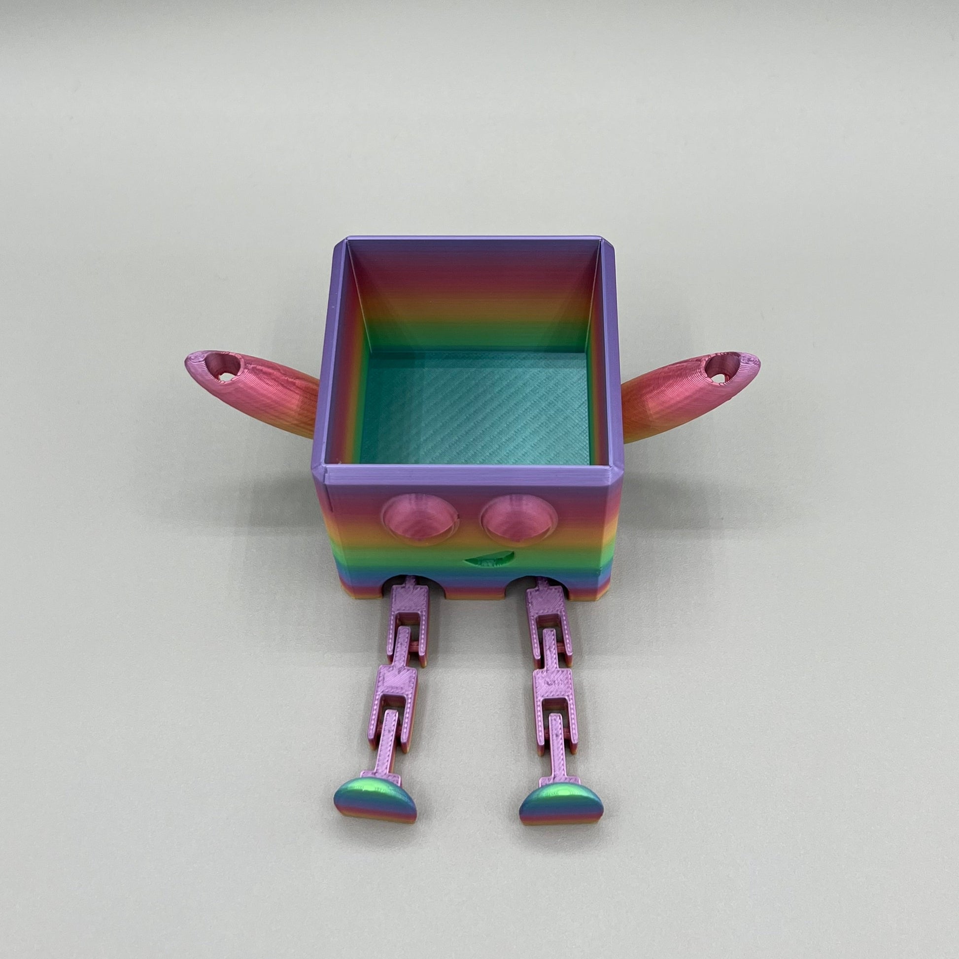 Heady Prints 3D printed multicolor articulated chill buddy, rear view