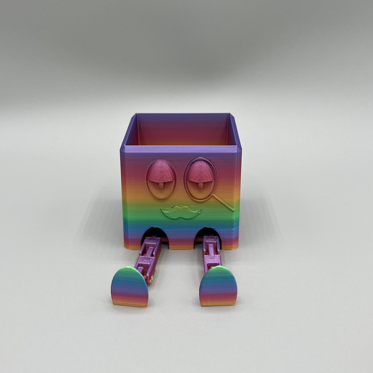 Heady Prints 3D printed multicolor articulated chill buddy, three quarter view