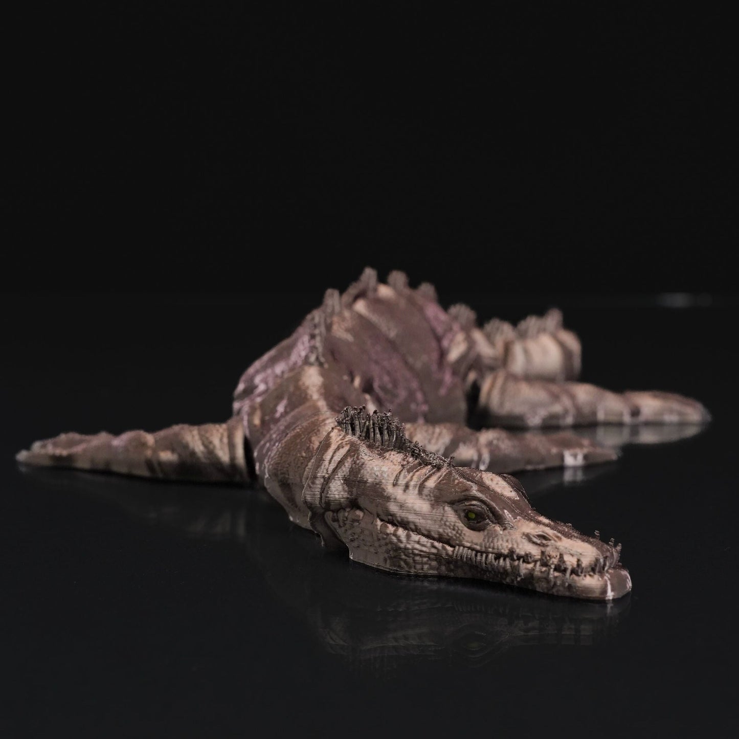 Heady Prints 3D printed articulated nothosaurus figurine, close-up detail view