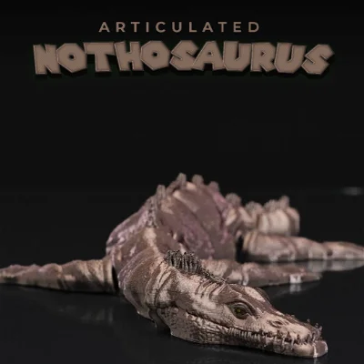 Heady Prints 3D printed articulated nothosaurus figurine, desk companion collectible