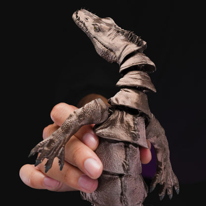 Heady Prints 3D printed articulated nothosaurus figurine, side view