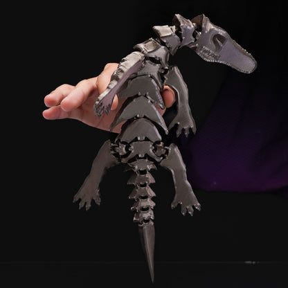 Heady Prints 3D printed articulated nothosaurus figurine, three-quarter view