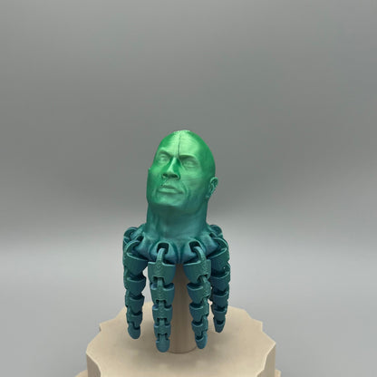 Heady Prints 3D printed multicolor articulated rocktopus, side view