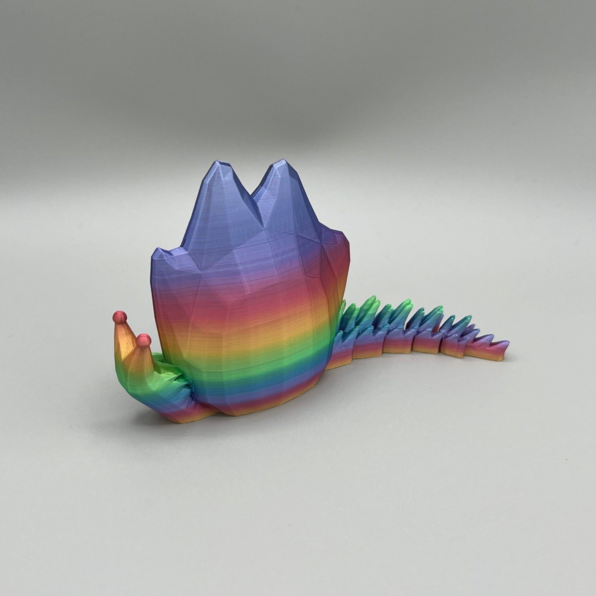 Heady Prints 3D printed multicolor articulated spike snail, promo