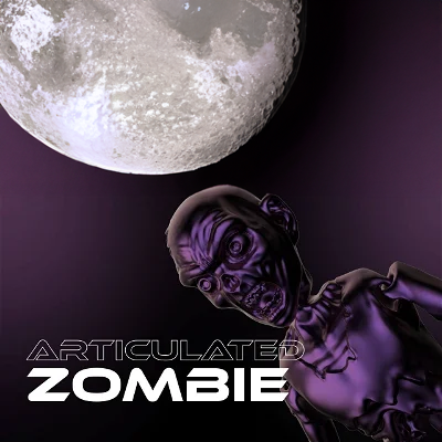 Heady Prints 3D printed purple articulated zombie, promo