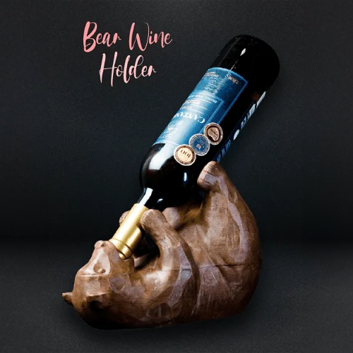 Heady Prints 3D printed bear wine bottle holder, novelty home accent