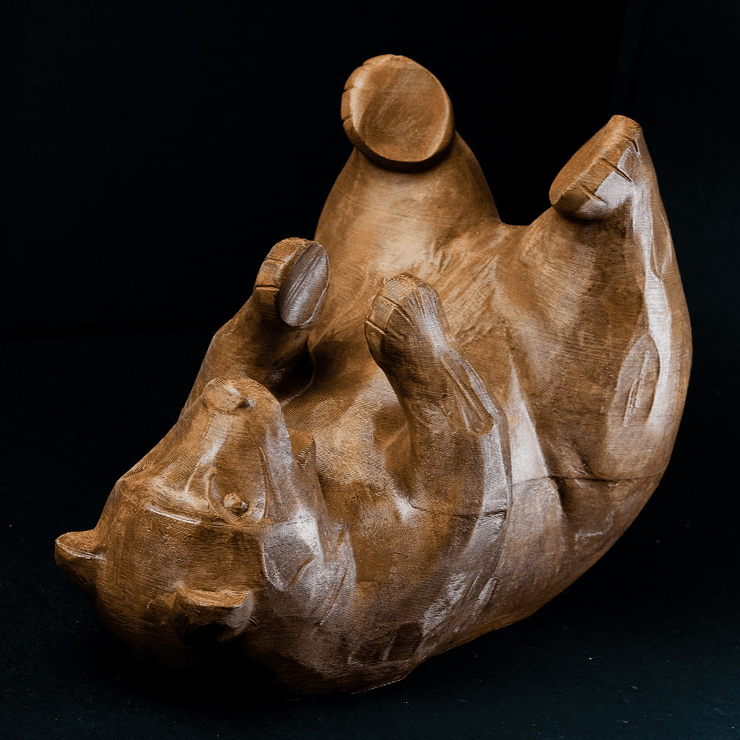 Heady Prints 3D printed bear wine bottle holder, angled view