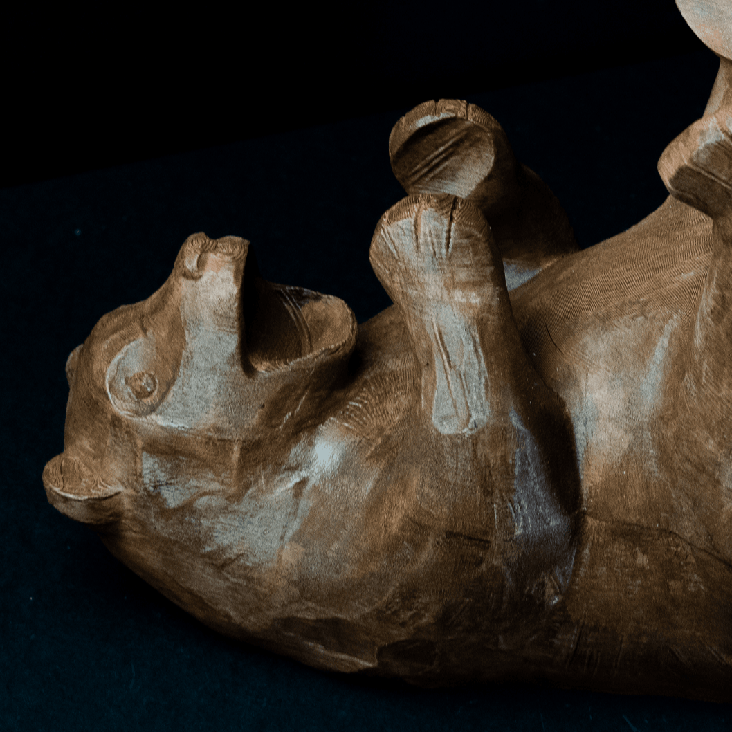 Heady Prints 3D printed bear wine bottle holder, side view