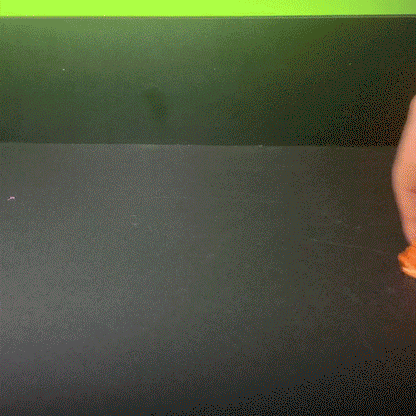 Heady Prints 3D printed orange Boterpillar articulated figurine, animated product view