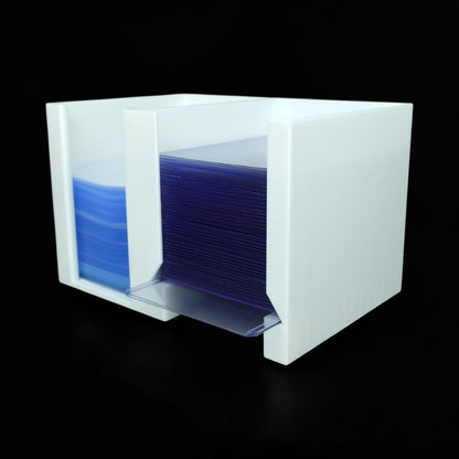 Heady Prints 3D printed white card care lite holder with blue trading cards