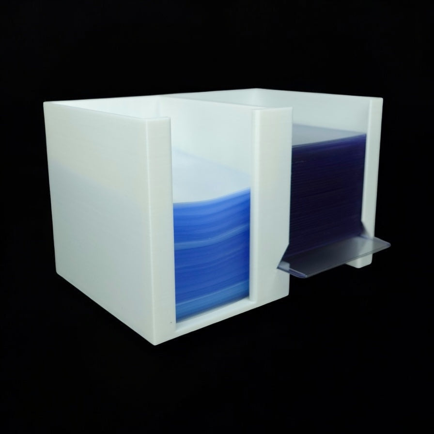 Heady Prints 3D printed white card care lite holder with blue interior