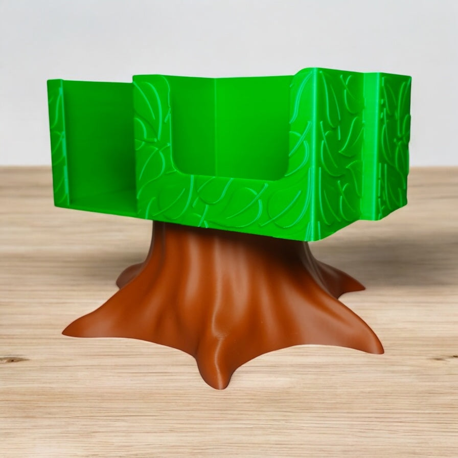 Heady Prints 3D printed green tree stump card holder, tabletop essential