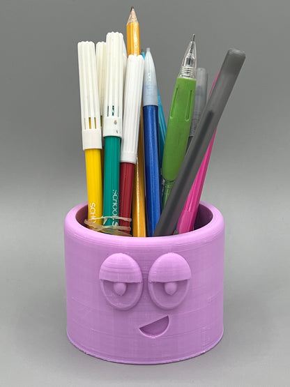 Heady Prints 3D printed purple chill buddy, with pens