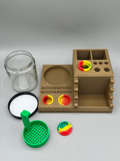 Heady Prints 3D printed brown chill pro station, with accessories, demo