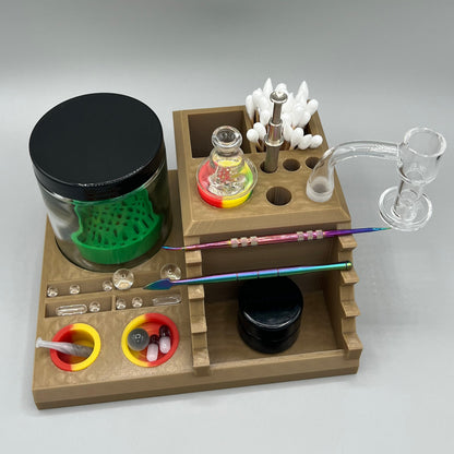 Heady Prints 3D printed brown chill pro station, with accessories