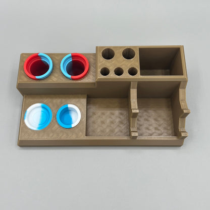 Heady Prints 3D printed tan chill pro station, front view