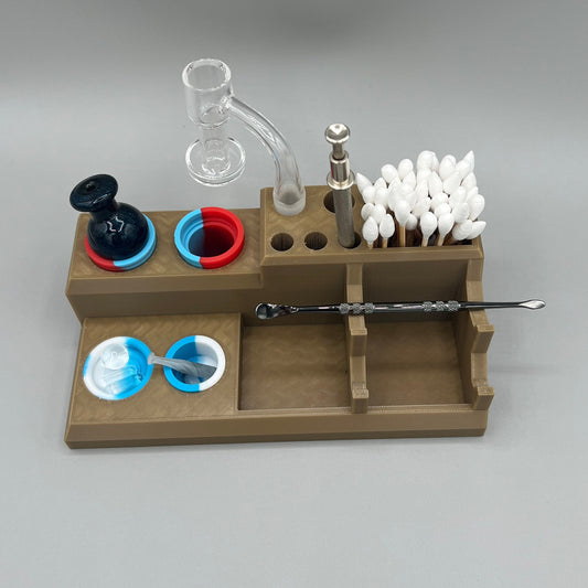 Heady Prints 3D printed tan chill pro station, with accessories