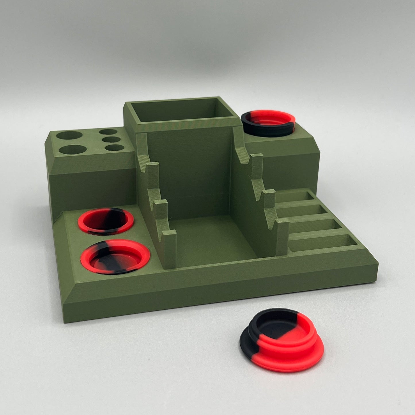 Heady Prints 3D printed green chill zone station, front view