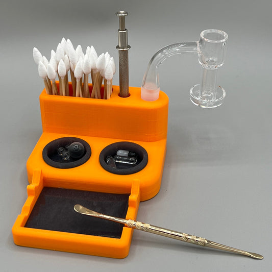 Heady Prints 3D printed orange chill zone station, with accessories