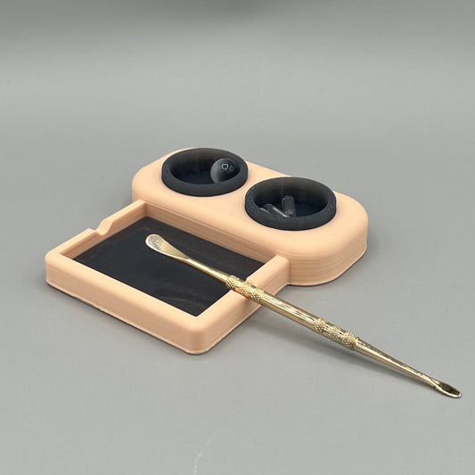 Heady Prints 3D printed tan chill zone station, front view