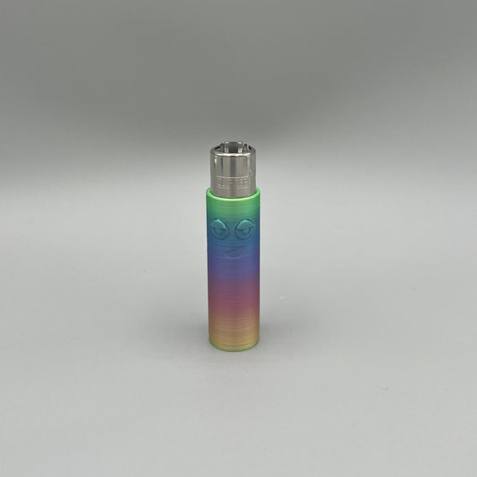 Heady Prints 3D printed multicolor clipper lighter keychain case, eager face