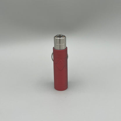 Heady Prints 3D printed red clipper lighter keychain case, diamond design