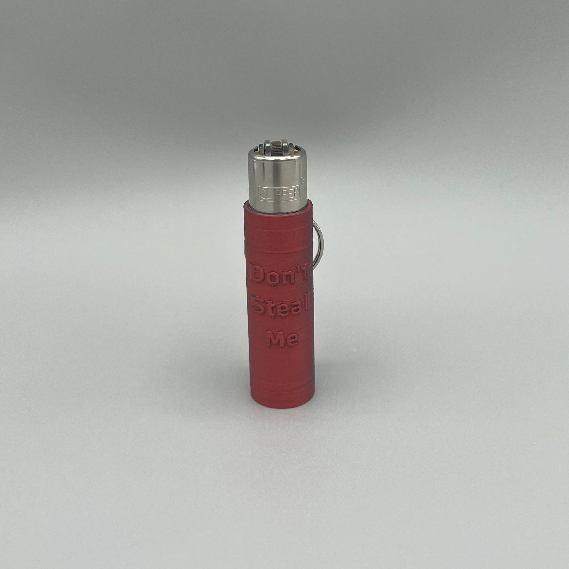 Heady Prints 3D printed red clipper lighter keychain case, dont steal me design