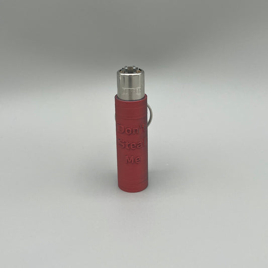Heady Prints 3D printed red clipper lighter keychain case, dont steal me design