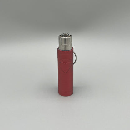 Heady Prints 3D printed red clipper lighter keychain case, heart design
