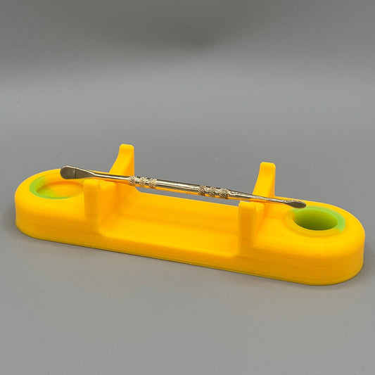 Heady Prints 3D printed yellow concentrate catcher, with tool