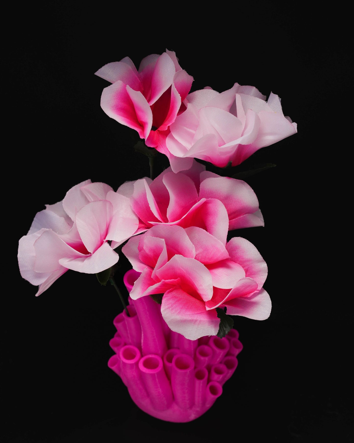 Heady Prints 3D printed pink and teal coral vase, product shot 5