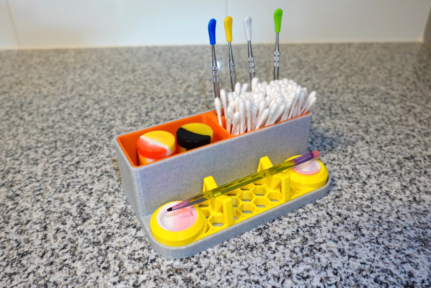 Heady Prints 3D printed multicolor cotton swab and dab tool holder, session collection accessory