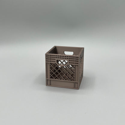 Heady Prints 3D printed brown crate desk organizer, empty