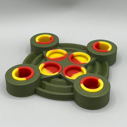 Heady Prints 3D printed green dab pad, top view